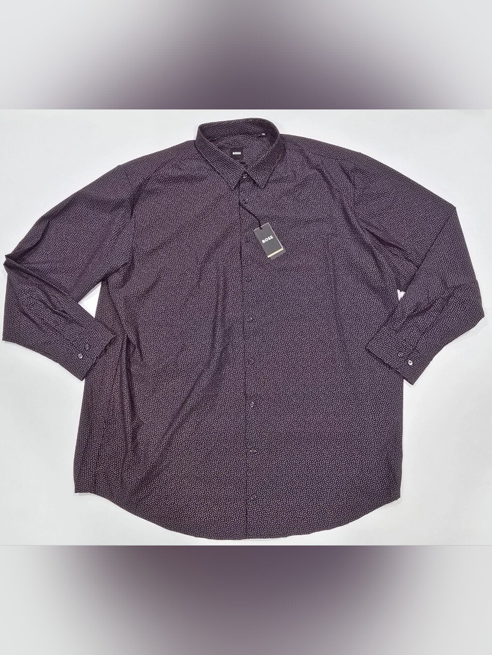 HUGO BOSS  Black Red Blue Roan Long Sleeve  Dress Shirt Big & Tall Mens SZ 4XL